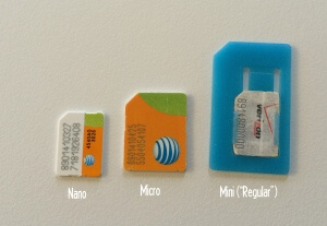 SIM card sizes