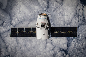 The SpaceX Dragon in orbit.