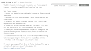 Apple's App Store does not reveal the size of an OS update until you start the download - fortunately you can "Cancel" before you burn up too much data.