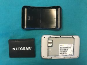 Netgear-Fuse-Rear SIM location in a Netgear Fuse hotspot