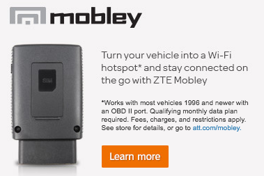 AT&T ZTE Mobley ODB-II mobile internet device image