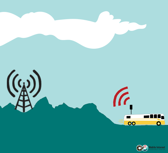 RV and cell tower illustration