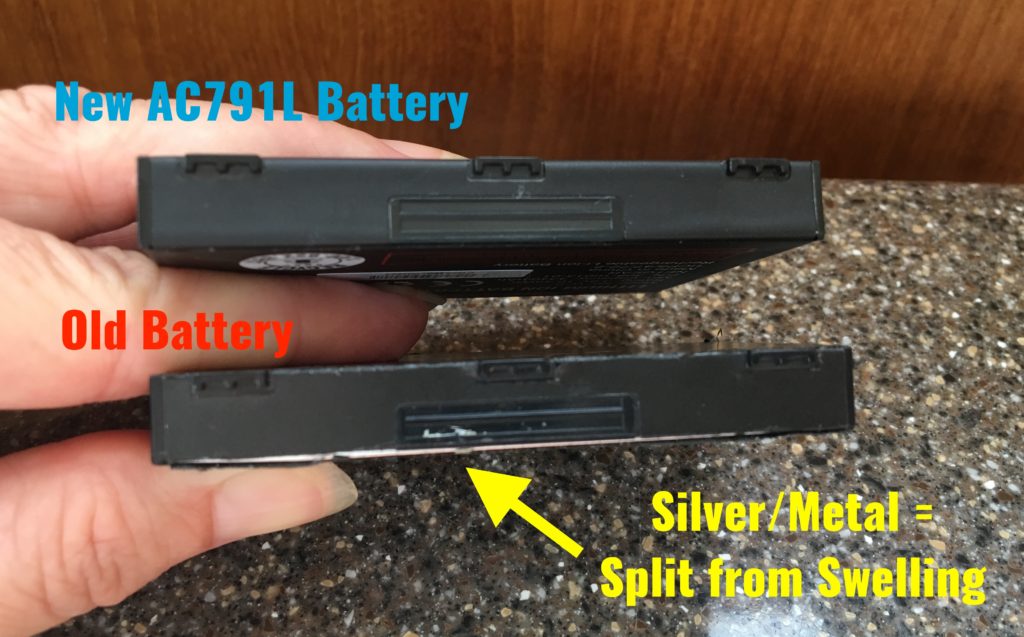 Swollen battery example image