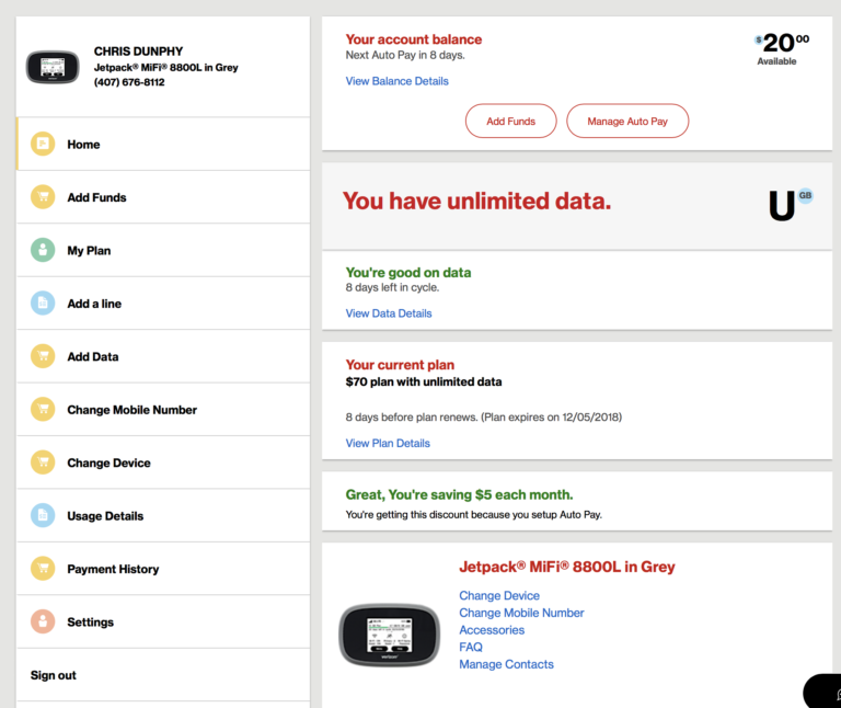 Verizon Prepaid Unlimited Data Hotspot Jetpack Plan (pUDP) Legacy