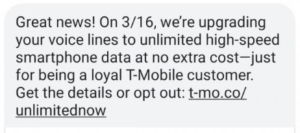 T-mobile unlimited text message
