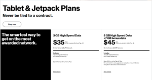 Verizon Prepaid Jetpack Plans Screenshot