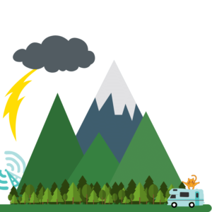 mountain and rv illustration cellular data optimizing