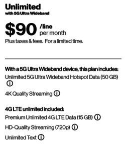 Verizon 5G Data Plan Details as of Sept 2020