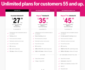 T-Mobile Introduces Essentials Unlimited 55+ Plan - Offering 3 Tiers of