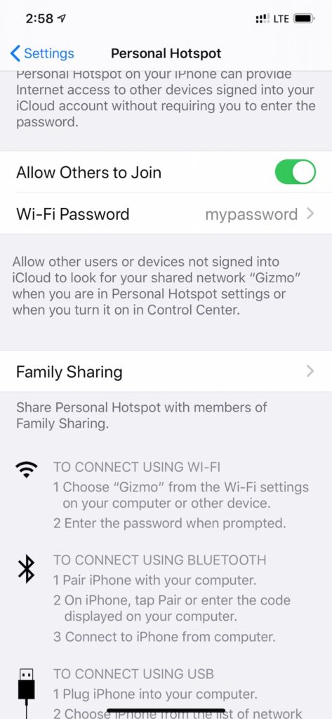 Enabling personal hotspot on a smartphone to use it as a router