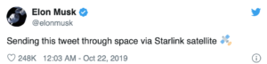 Starlink Tweet from Elon Musk