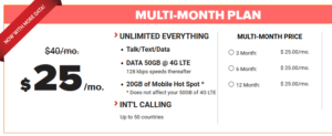 Black Wireless Plan screenshot