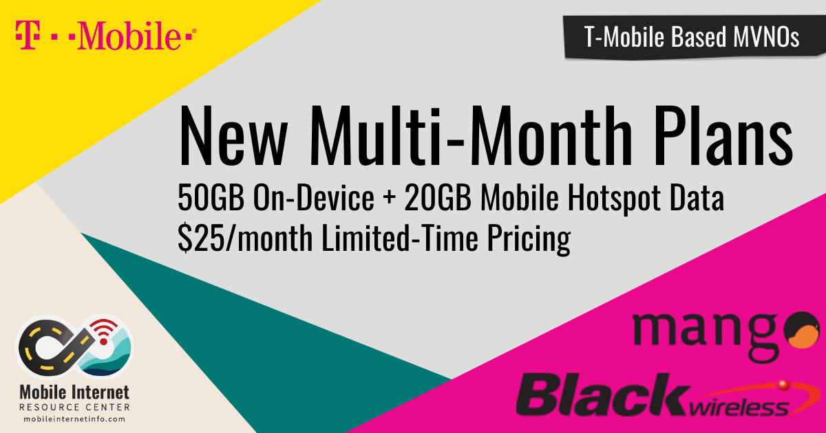 Mango Mobile and Black Wireless MVNOs Offer New $25 Multi-Month Plans Story Header