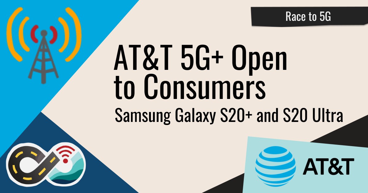 AT&T 5G+ Open To Consumers - Samsung Galaxy S20+ and S20 Ultra header