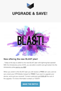 otr mobile BLAST email screenshot