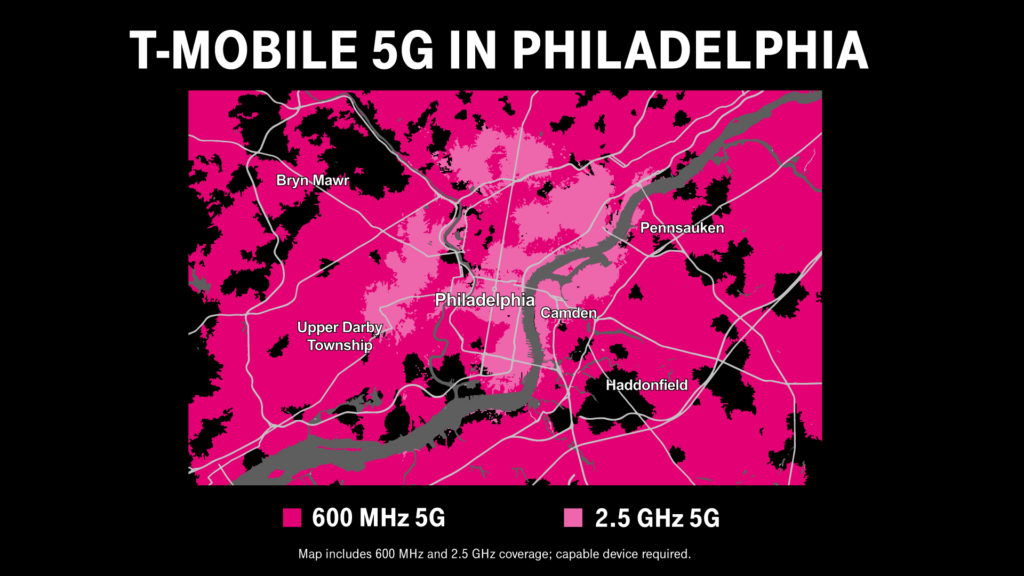 T-Mobile 5G in Philadelphia Map