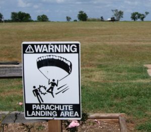 Parachute-Landing-Area Warning Sign