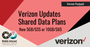 Verizon Updates Postpaid Shared Data Plans from S,M,L to 5GB or 10GB Header