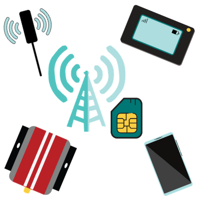 Antenna Hotspot Booster SIM card Smartphone illustration