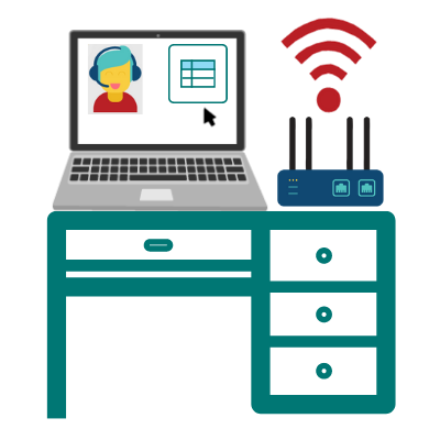 Laptop and Mobile Router Illustration