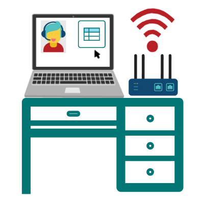 Resources for Working Remotely over Mobile Internet Laptop and Mobile Router Illustration