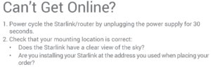 Starlink-Geolock Starlink Troubleshooting tips