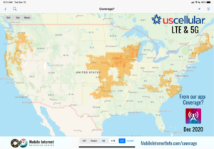 US Cellular LTE and 5G Coverage - December 2020
