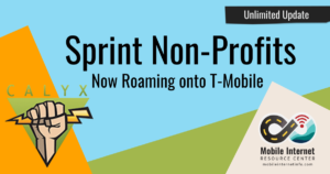 News header: Sprint Non-Profit Unlimited Hotspot Plans Gain Access to T-Mobile Roaming - Calyx, PCs for People