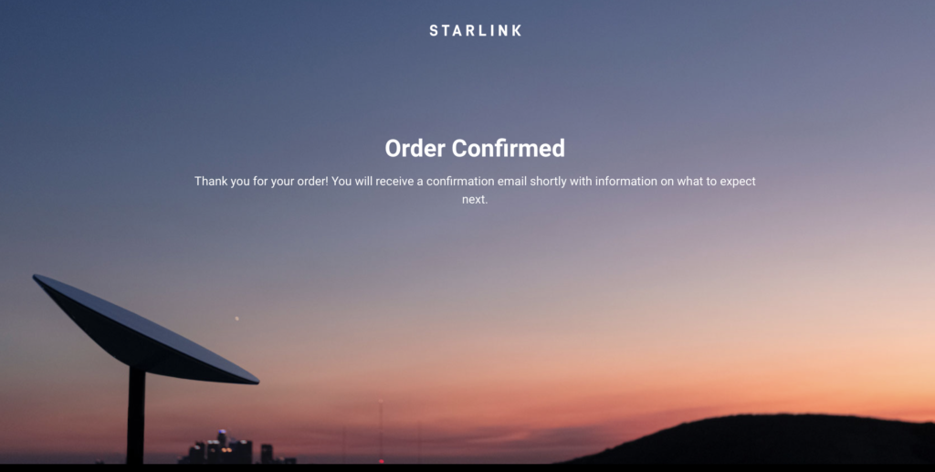 starlink order confirmation