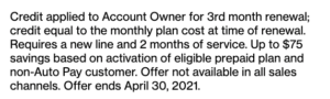 verizon prepaid third month free promo fine print