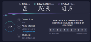 starlink speed test