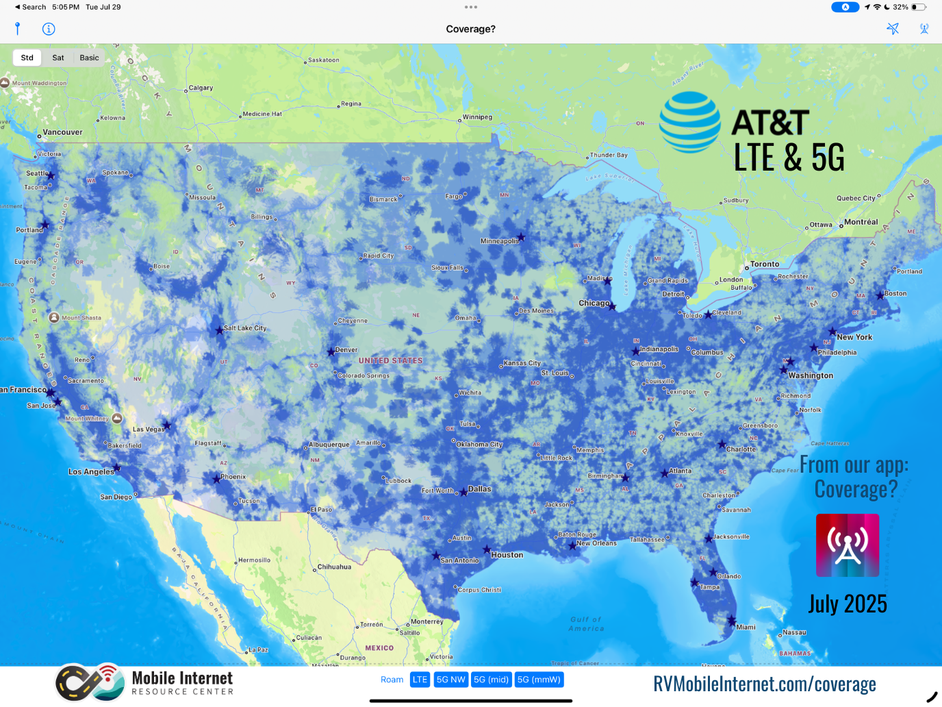 at&t lte and 5g