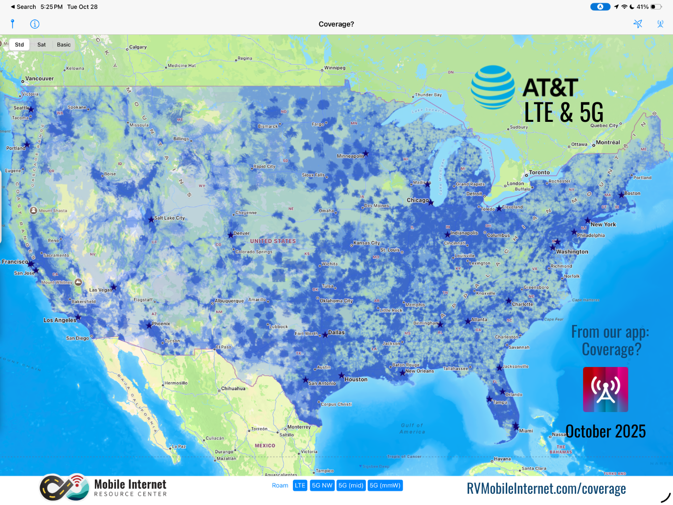 at&t lte and 5g