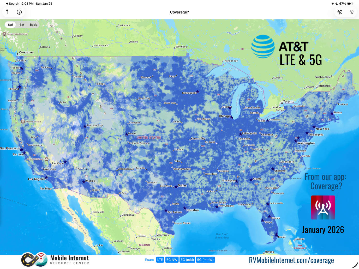 at&t lte and 5g