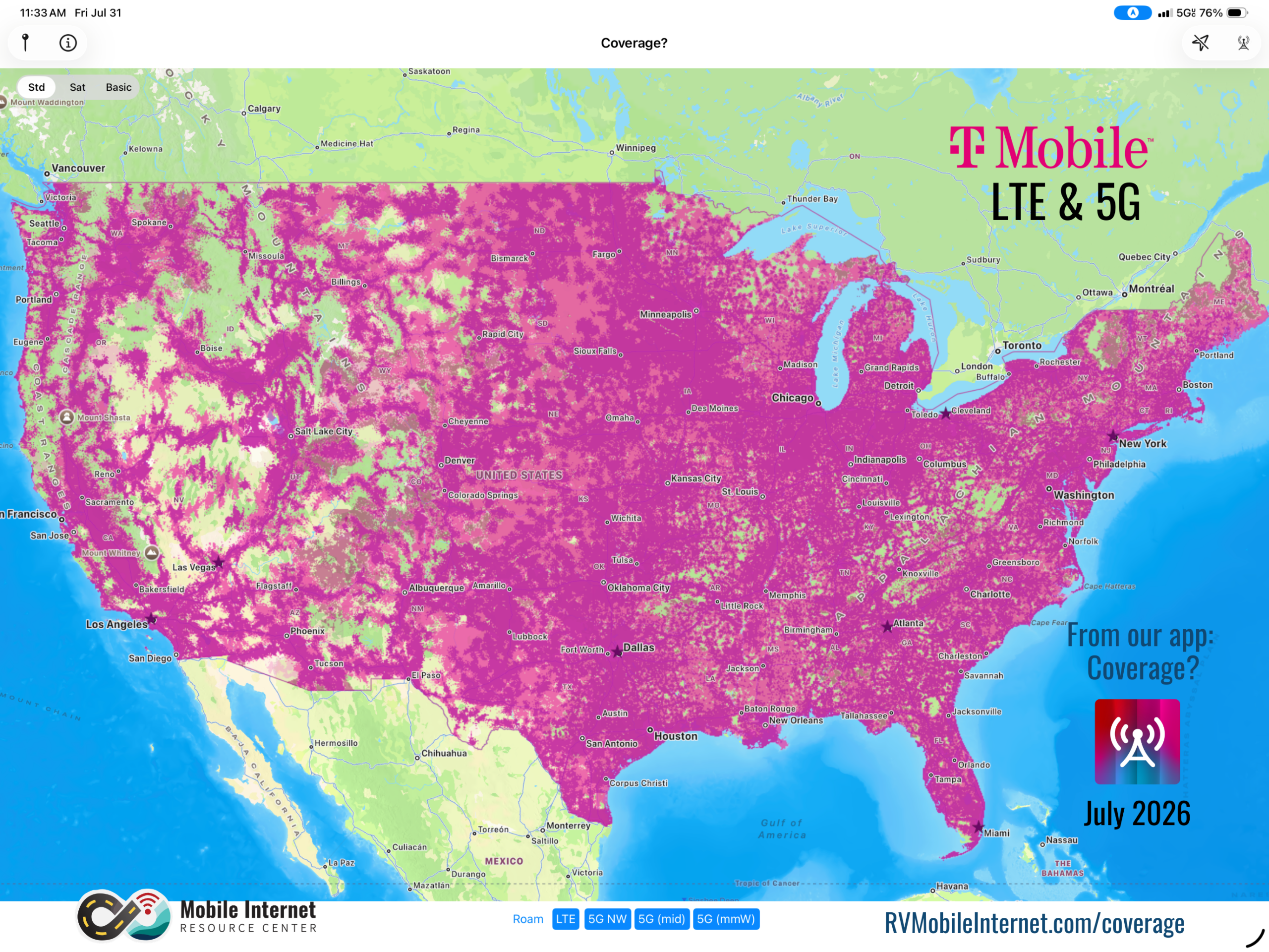 t mobile lte and 5g