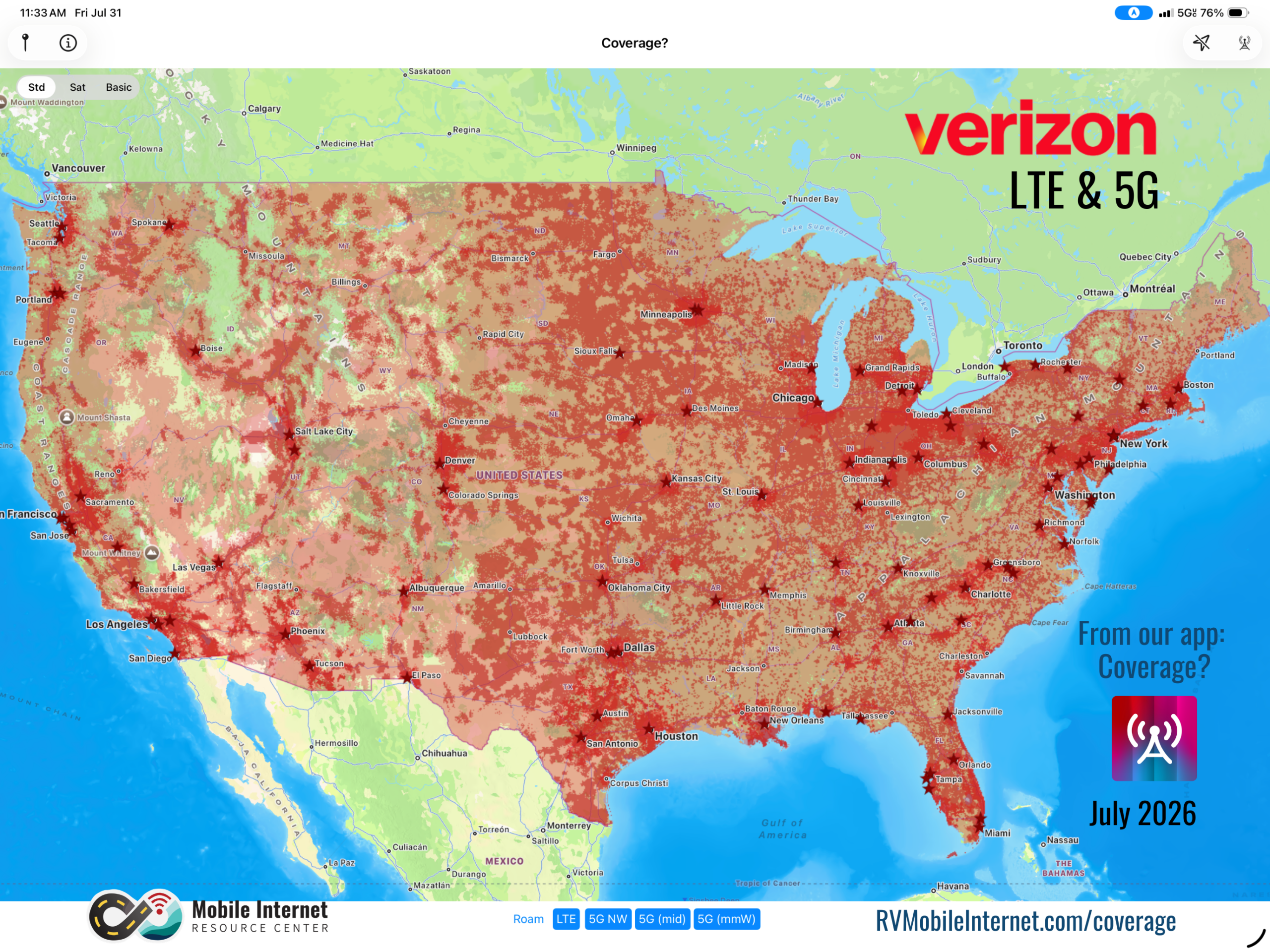 verizon lte and 5g