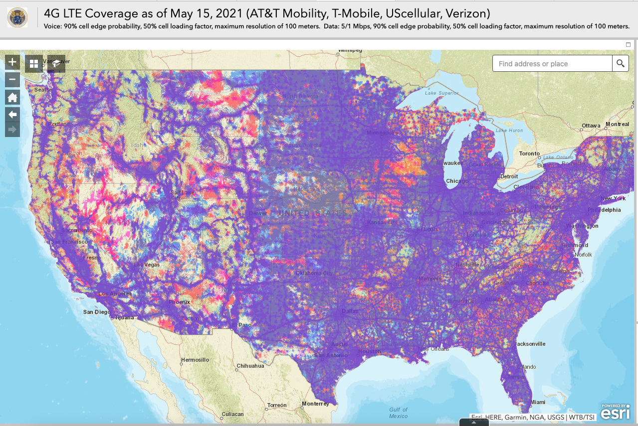 FCC 4G LTE Coverage Map