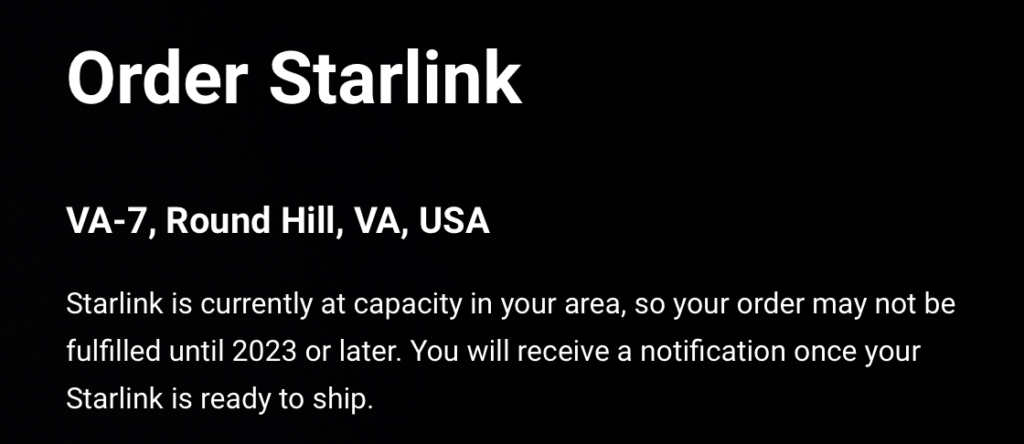 Starlink Order 2023