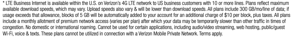 verizon lte business wireless terms