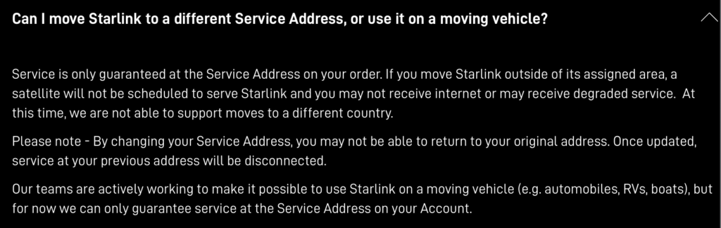Starlink Mobility FAQ