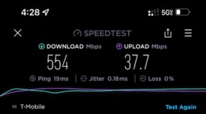T Mobile 5GUC Speed Test