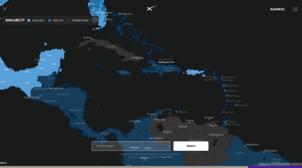 Starlink Availability - Caribbean