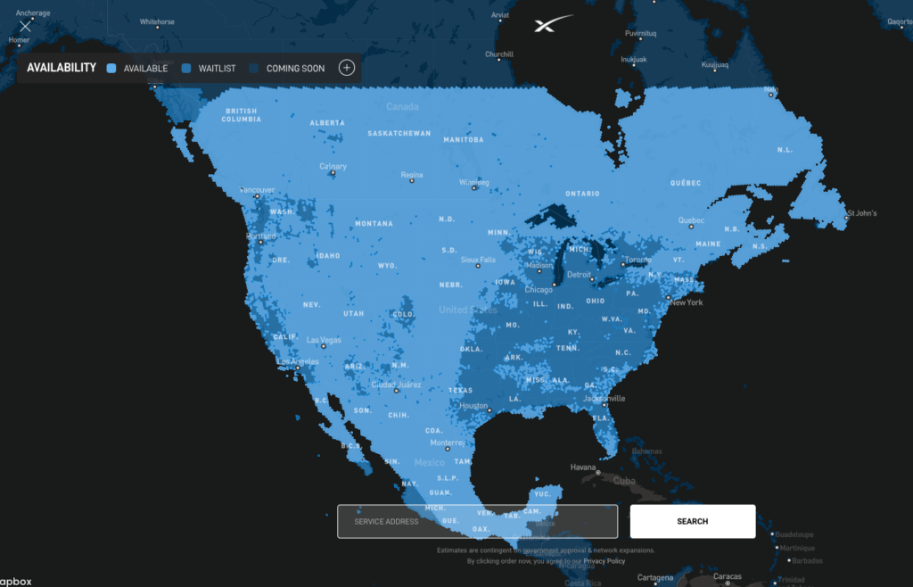 Starlink Availability Map US Coverage