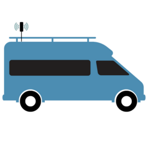 van with exterior antenna