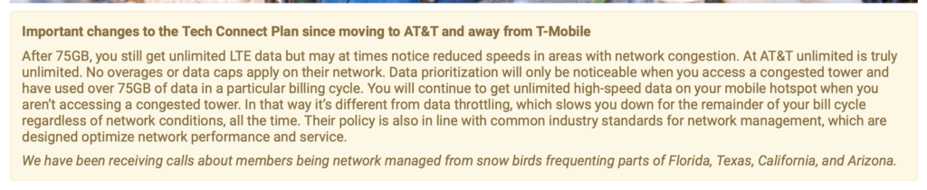 fmca att tech connect data plan change fmca att tech connect data plan change