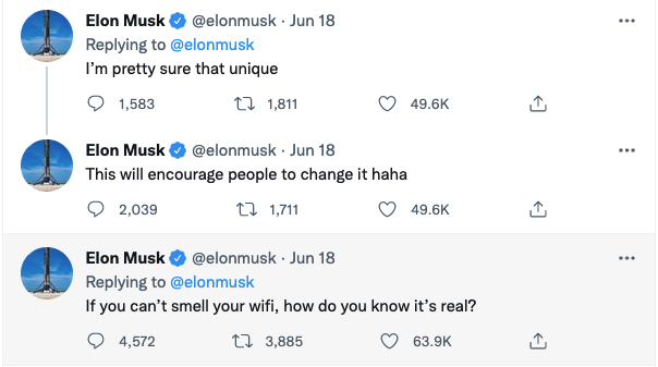 Elon Stinky Starlink Tweets