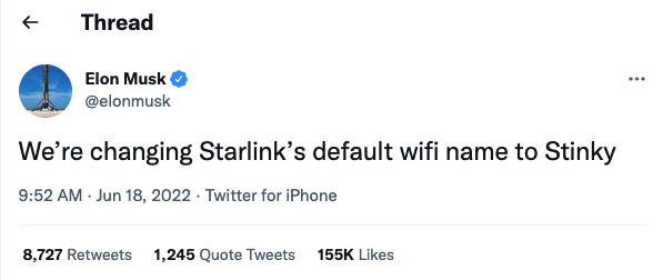 Elon Stinky Tweet
