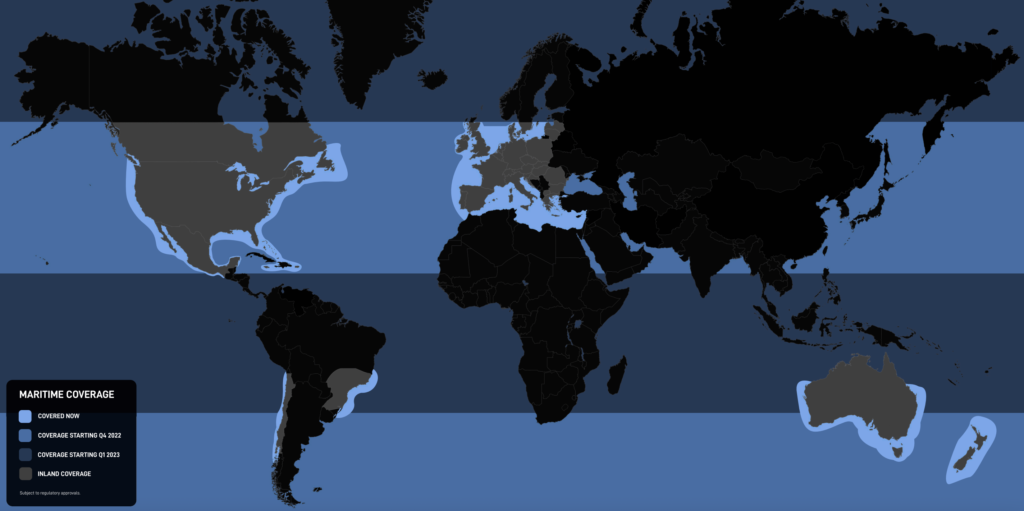 Starlink Maritime Coverage July 2022 Starlink Maritime Coverage July 2022