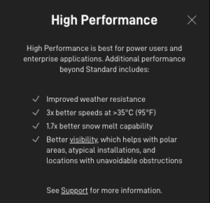 Starlink High Performance Specs