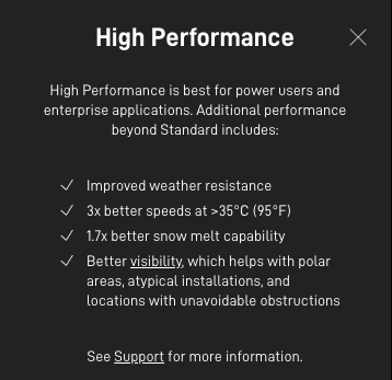 Starlink High Performance Specs